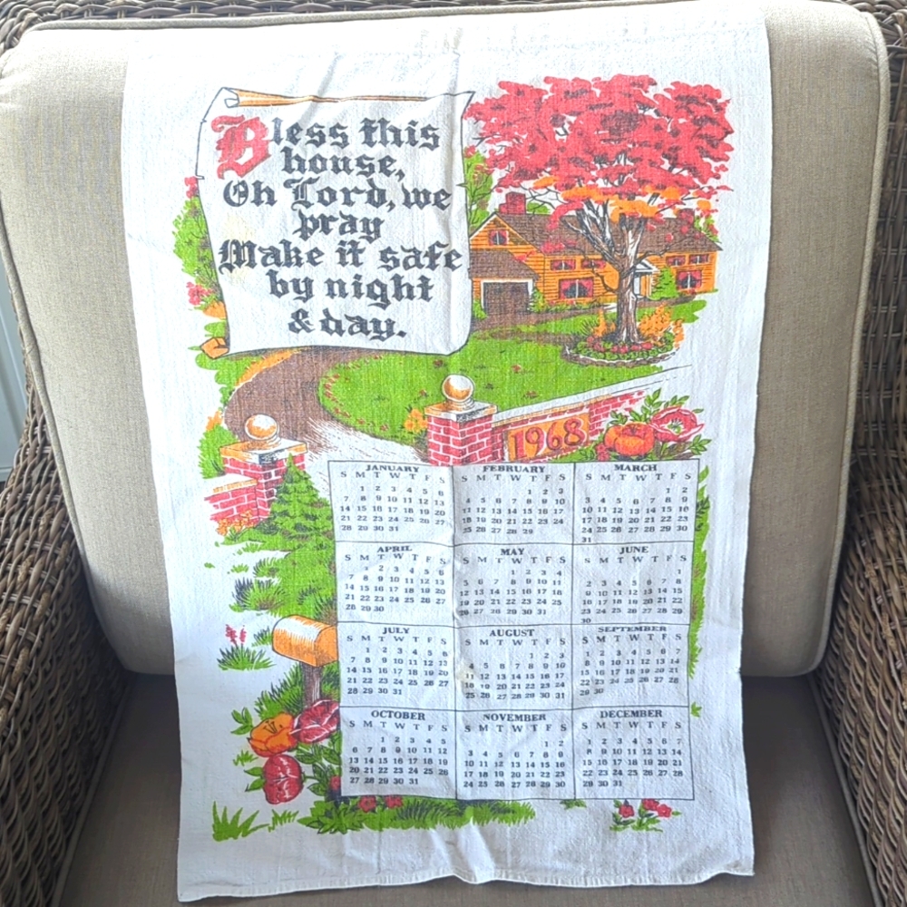 Super Cute 1968 Flour Sack Calendar